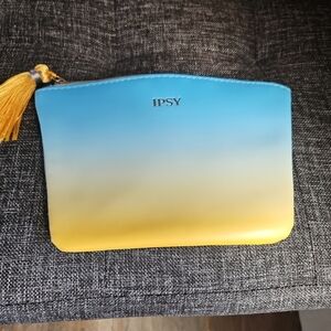 Ipsy Vibrant Blue and Yellow Cosmetic Bag May2020